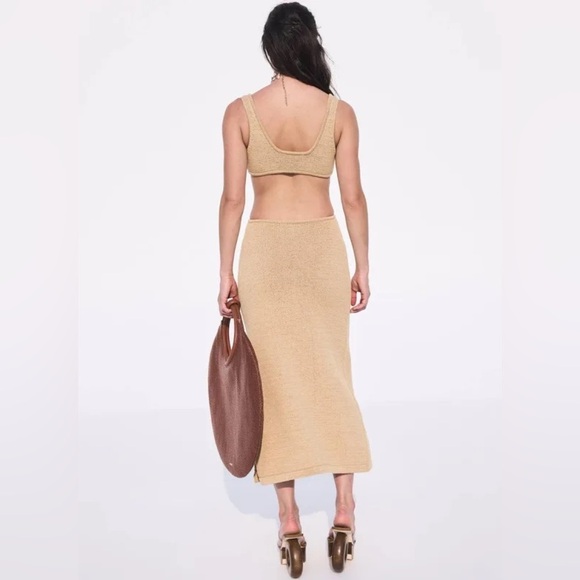 Cult Gaia Mert Dress- Tan Cutout Ring Backless Dress - Picture 12 of 14